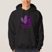 Epilepsy Awareness Heart Purple Ribbon パーカ (正面)