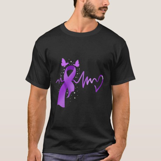 Epilepsy Awareness Heartbeat  Tシャツ (正面)