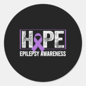 Epilepsy Awareness - Hope Epilepsy Awareness ラウンドシール (正面)