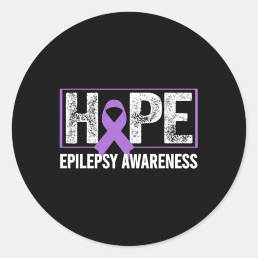 Epilepsy Awareness - Hope Epilepsy Awareness  ラウンドシール (正面)