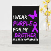 Epilepsy Awareness I Wear Purple For My Brother Ri カード (黄色い花)