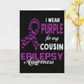 Epilepsy Awareness I Wear Purple For My Cousin Fam カード (黄色い花)