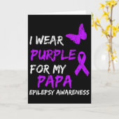 Epilepsy Awareness I Wear Purple For My Papa Ribbo カード (黄色い花)