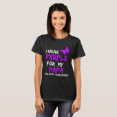 Epilepsy Awareness I Wear Purple For My Papa Ribbo Tシャツ (正面フル)