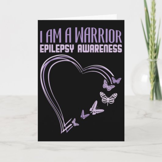 Epilepsy Awareness I'm A Warrior Heart Butterfly  カード (正面)