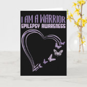 Epilepsy Awareness I'm A Warrior Heart Butterfly  カード (黄色い花)
