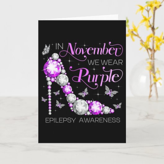 Epilepsy Awareness In November We Wear Purple Butt カード (黄色い花)