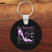 Epilepsy Awareness In November We Wear Purple Butt キーホルダー (正面)