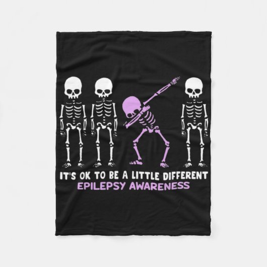 Epilepsy Awareness It's Ok To Be A Little Differen フリースブランケット (正面)