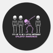 Epilepsy Awareness It's Ok To Be A Little Differen ラウンドシール (正面)