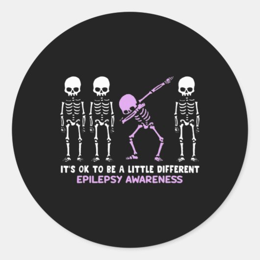 Epilepsy Awareness It's Ok To Be A Little Differen ラウンドシール (正面)