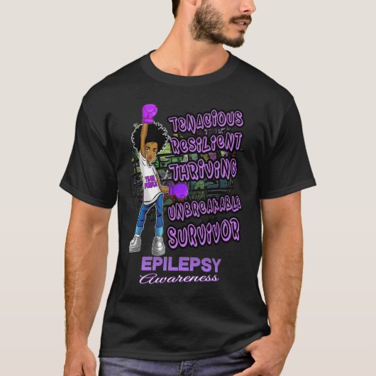 Epilepsy Awareness Melanin Black Women Unbreakable Tシャツ (正面)