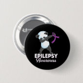 Epilepsy Awareness Month Dabbing Panda Epilepsy Aw 缶バッジ (正面&裏面)