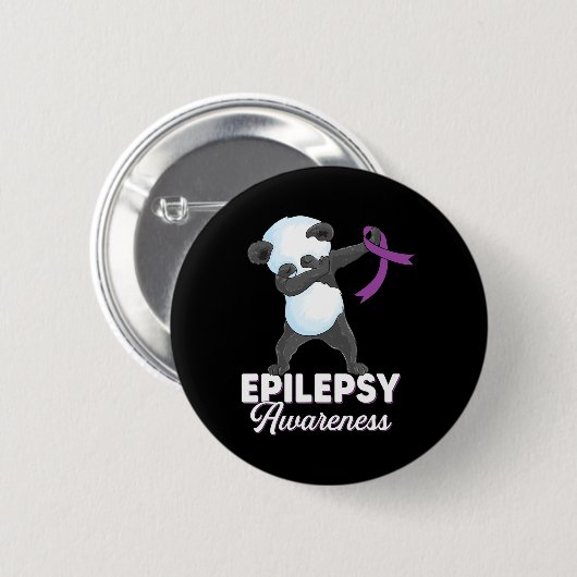 Epilepsy Awareness Month Dabbing Panda Epilepsy Aw 缶バッジ (正面&裏面)