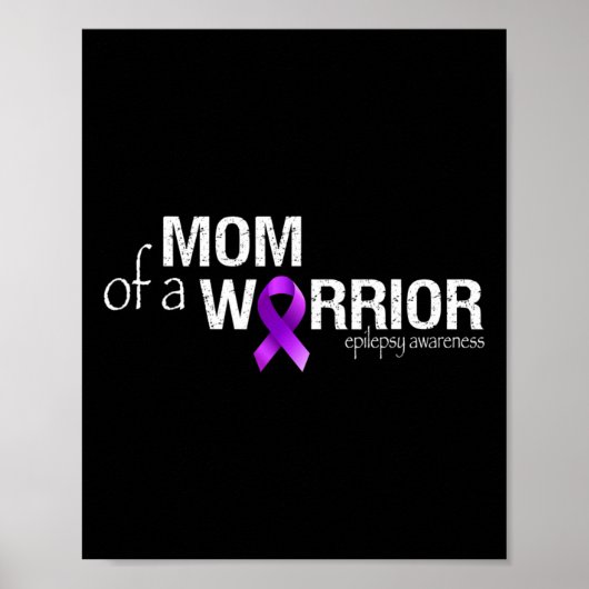 Epilepsy Awareness Month Mom Of A Warrior Purple R ポスター (正面)