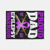 Epilepsy Awareness Month Proud Dad Of An Epilepsy  フリースブランケット (正面(横))