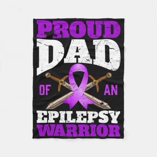 Epilepsy Awareness Month Proud Dad Of An Epilepsy  フリースブランケット (正面)
