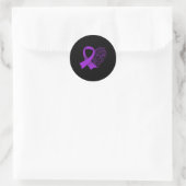 Epilepsy Awareness Month Purple Ribbon Advocacy Ep ラウンドシール (バッグ)
