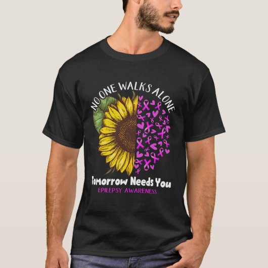 Epilepsy Awareness NO ONE WALKS ALONE TOMORROW NEE Tシャツ (正面)