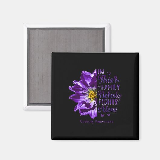 Epilepsy Awareness Nobody Fights Alone Anemone Flo マグネット (正面/裏面)