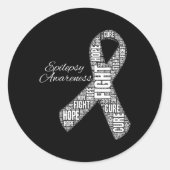 Epilepsy Awareness November Month Fight Cure Hope ラウンドシール (正面)