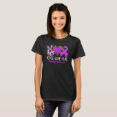 Epilepsy Awareness Peace Love Cure Purple Ribbon L Tシャツ (正面フル)
