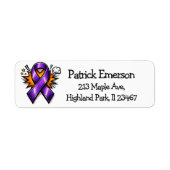 Epilepsy Awareness | Purple Awareness Ribbon ラベル (正面)