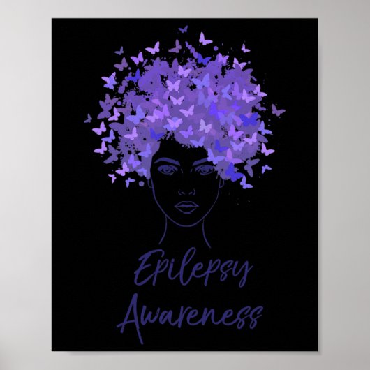 Epilepsy Awareness Purple Butterflies Gift  ポスター (正面)