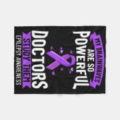 Epilepsy Awareness Purple Ribbon Bracelet Warrior  フリースブランケット (正面(横))