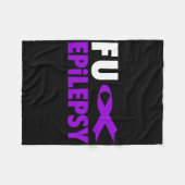 Epilepsy Awareness - Purple Ribbon Epilepsy Awaren フリースブランケット (正面(横))