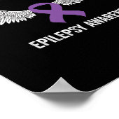 Epilepsy Awareness Purple Ribbon - Epilepsy Awaren ポスター (角)