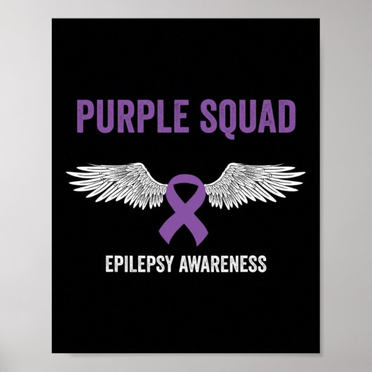 Epilepsy Awareness Purple Ribbon - Epilepsy Awaren ポスター (正面)