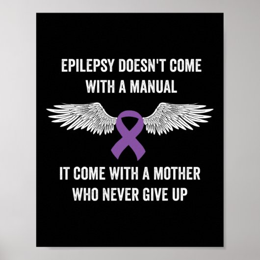 Epilepsy Awareness Purple Ribbon - Epilepsy Awaren ポスター (正面)