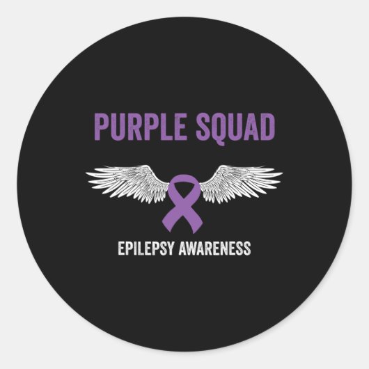Epilepsy Awareness Purple Ribbon - Epilepsy Awaren ラウンドシール (正面)