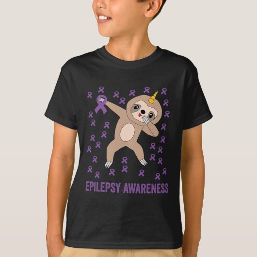 Epilepsy Awareness Purple Ribbon - Epilepsy Awaren Tシャツ (正面)