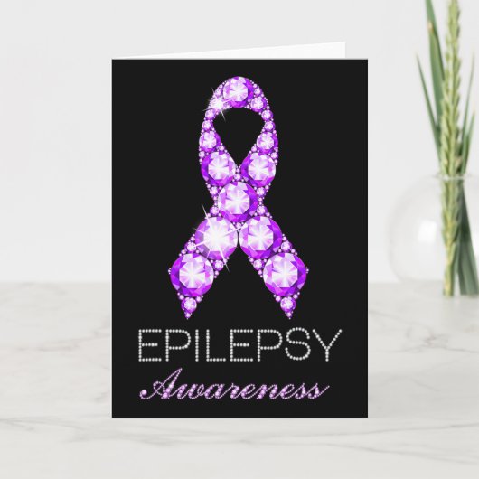 Epilepsy Awareness Purple Ribbon Epilepsy Awarenes カード (正面)