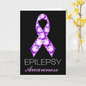 Epilepsy Awareness Purple Ribbon Epilepsy Awarenes カード (黄色い花)