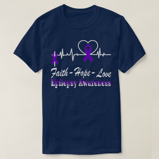 Epilepsy Awareness Purple Ribbon Epilepsy Christia Tシャツ (デザイン正面)
