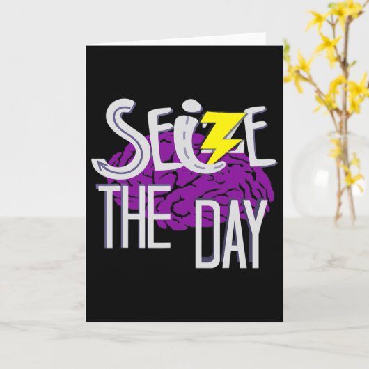 Epilepsy Awareness Purple Ribbon Epilepsy Support  カード (黄色い花)