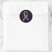 Epilepsy Awareness Purple Ribbon Pocket  ラウンドシール (バッグ)