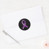 Epilepsy Awareness Purple Ribbon Pocket  ラウンドシール (封筒)