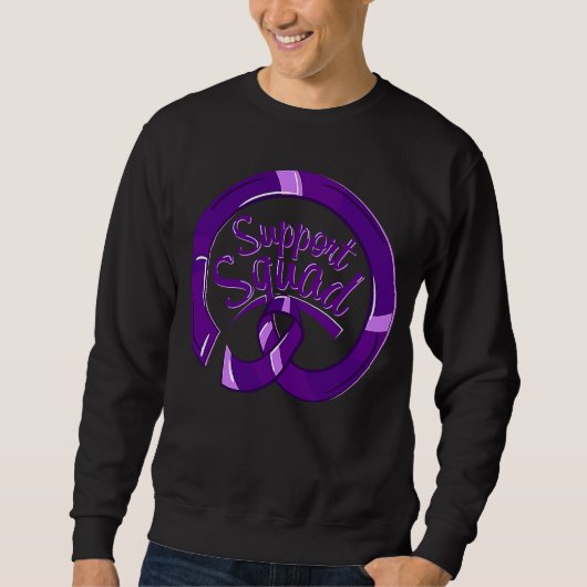 Epilepsy Awareness Purple Ribbon Support Squad スウェットシャツ (正面)