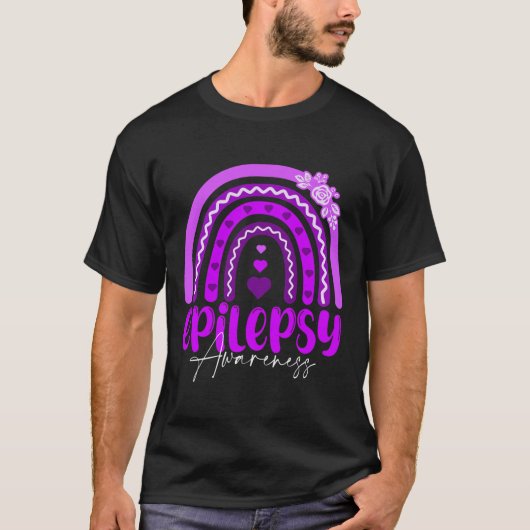 Epilepsy Awareness-rainbow Purple .co  Tシャツ (正面)