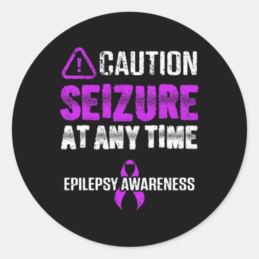 Epilepsy Awareness Seizure Epileptic Warrior Survi ラウンドシール (正面)