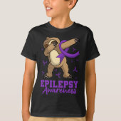 Epilepsy Awareness Sloth Dabbing Epileptic Epileps Tシャツ (正面)