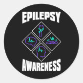 Epilepsy Awareness Specialize Epileptic Warrior Su ラウンドシール (正面)