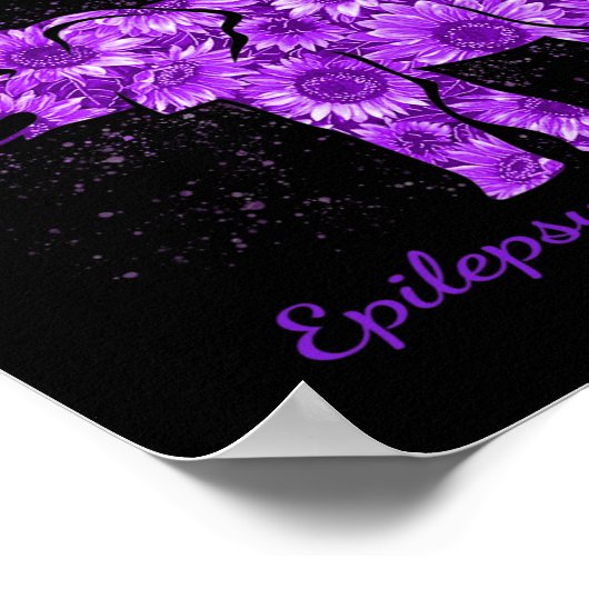 Epilepsy Awareness Sunflower Elephant Be Kind  ポスター (角)