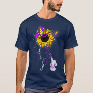 Epilepsy Awareness Sunflower Elephant Men Womens  Tシャツ