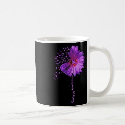 Epilepsy Awareness Sunflower Ribbon Gift  コーヒーマグカップ (右)