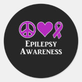 Epilepsy Awareness Support Awareness Tee  ラウンドシール (正面)